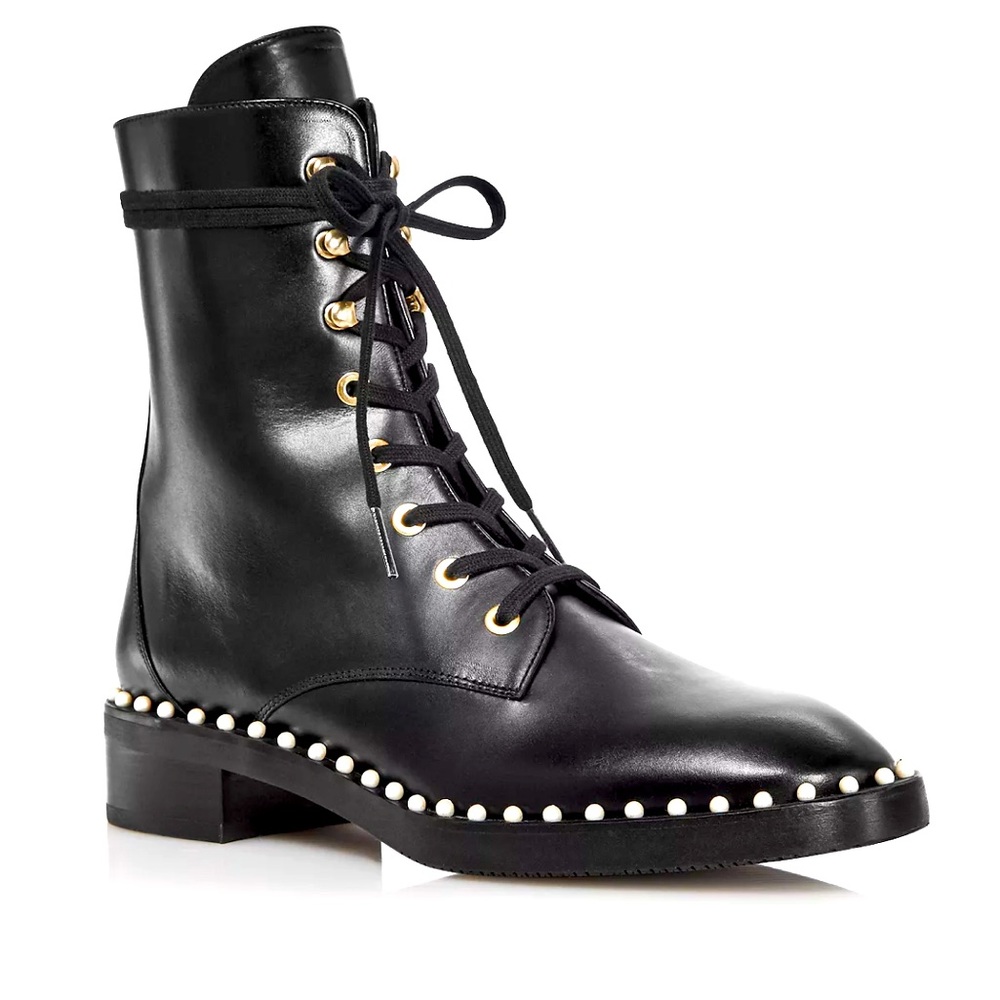 🔥NEW🔥Stuart Weitzman Faux Pearl Combat Boots